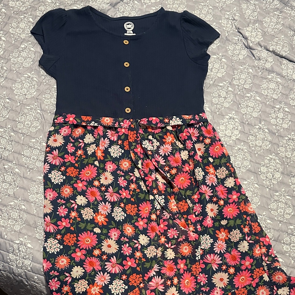 Wonder Nation Navy and Floral Kids Dress